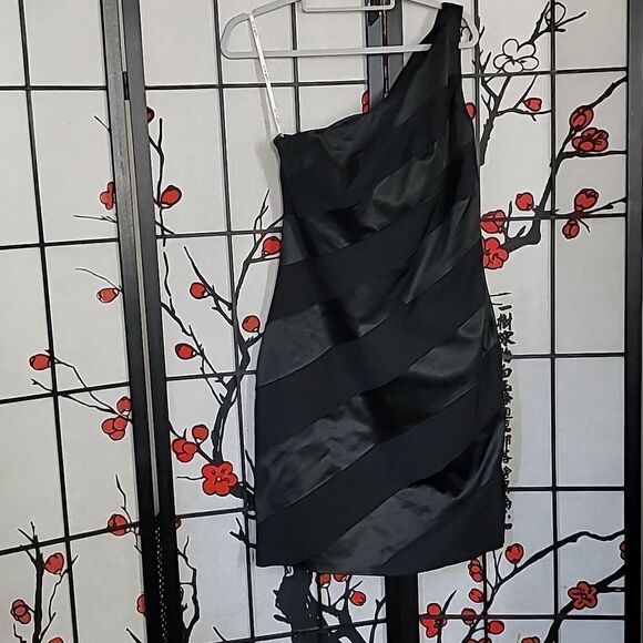 Oleg Cassini One Shoulder Body Con Bandage Y2k Dress - Picture 4 of 9